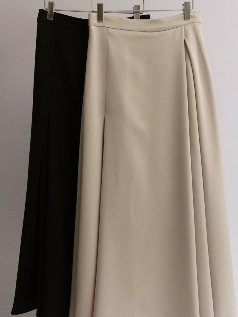 SATIN FLARED BANDED SKIRT