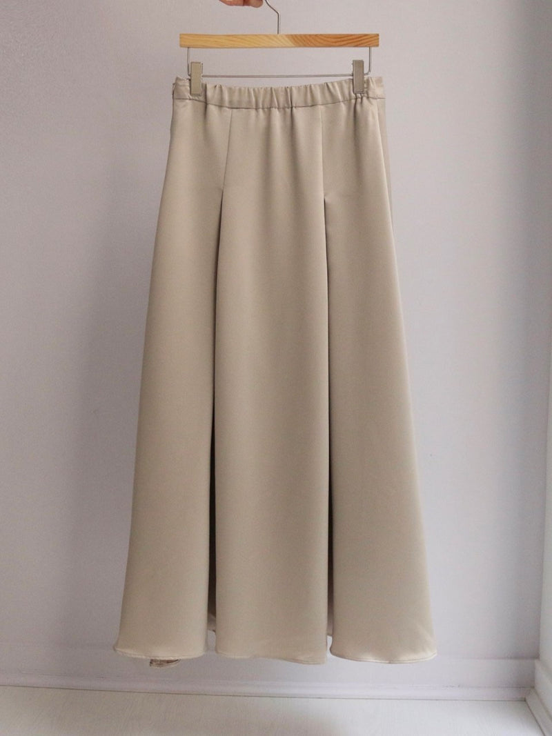SATIN FLARED BANDED SKIRT