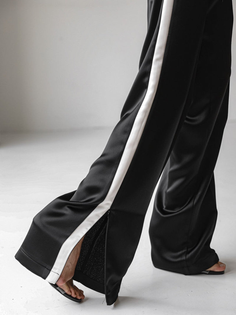 SATIN SIDE STRIPED TRACK TROUSERS