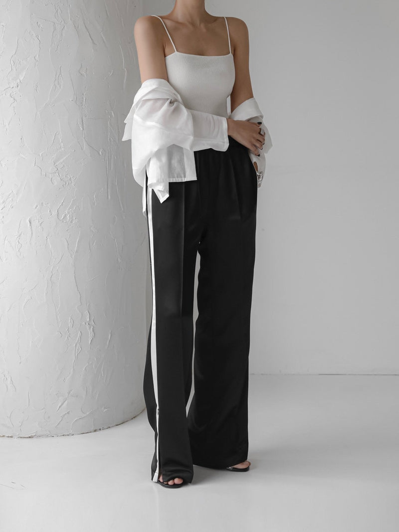 SATIN SIDE STRIPED TRACK TROUSERS