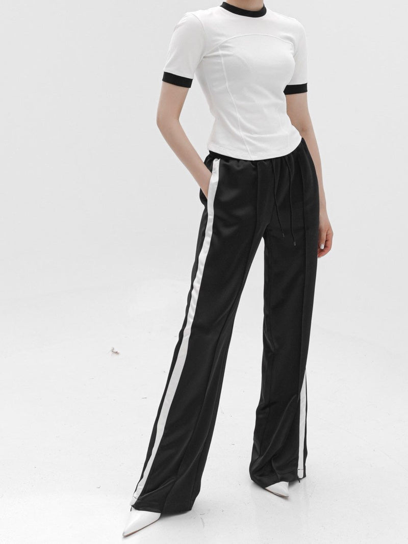 SATIN SIDE STRIPED TRACK TROUSERS