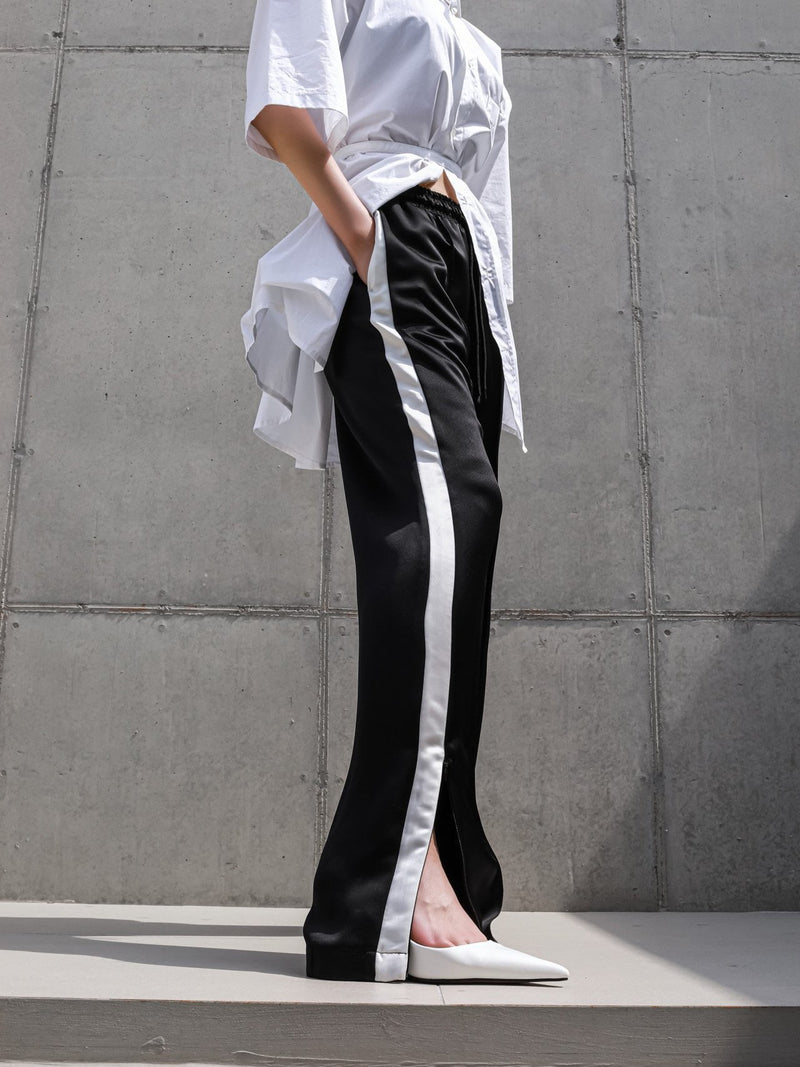 SATIN SIDE STRIPED TRACK TROUSERS