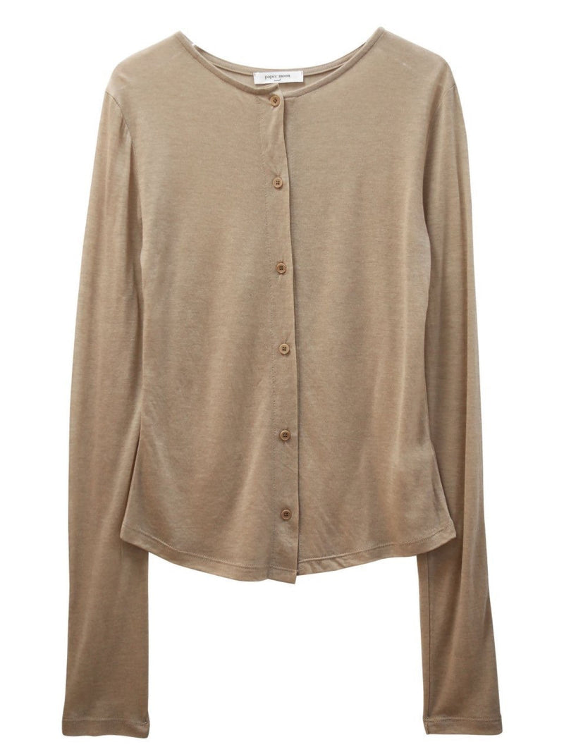 SHEER BUTTON-THROUGH CARDIGAN