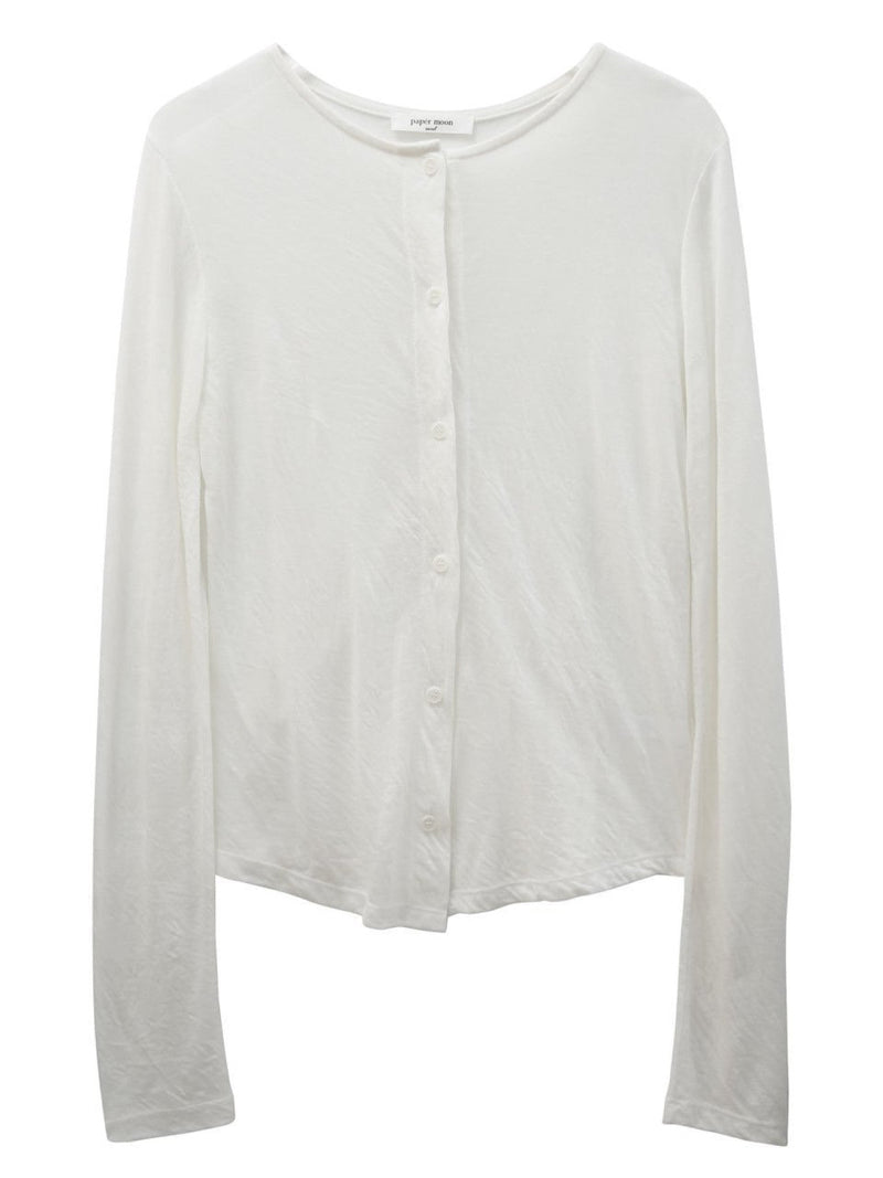 SHEER BUTTON-THROUGH CARDIGAN