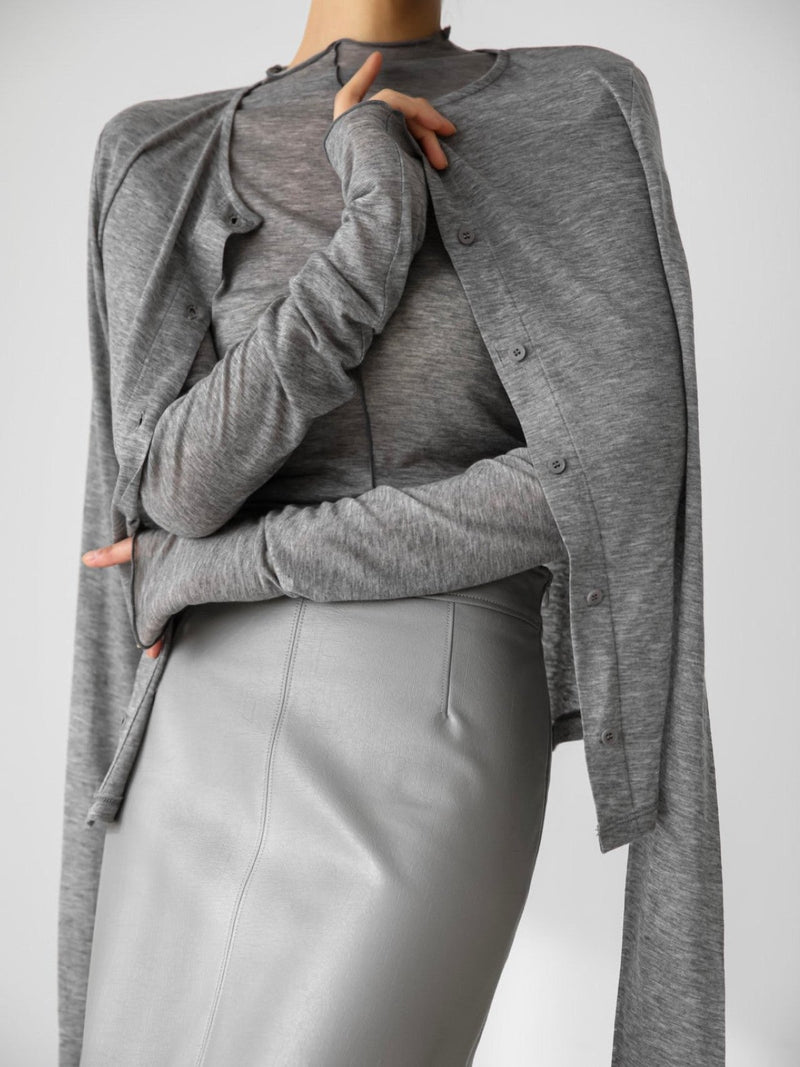 SHEER BUTTON-THROUGH CARDIGAN