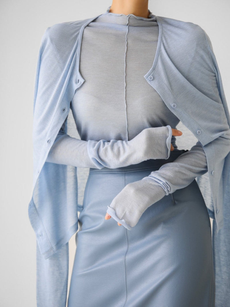 SHEER BUTTON-THROUGH CARDIGAN