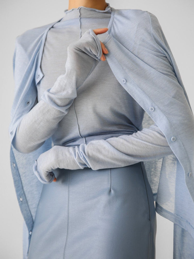 SHEER BUTTON-THROUGH CARDIGAN