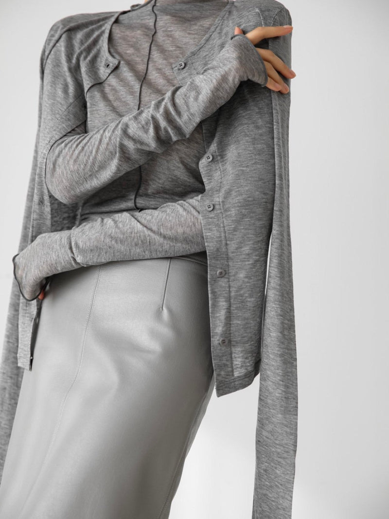 SHEER BUTTON-THROUGH CARDIGAN