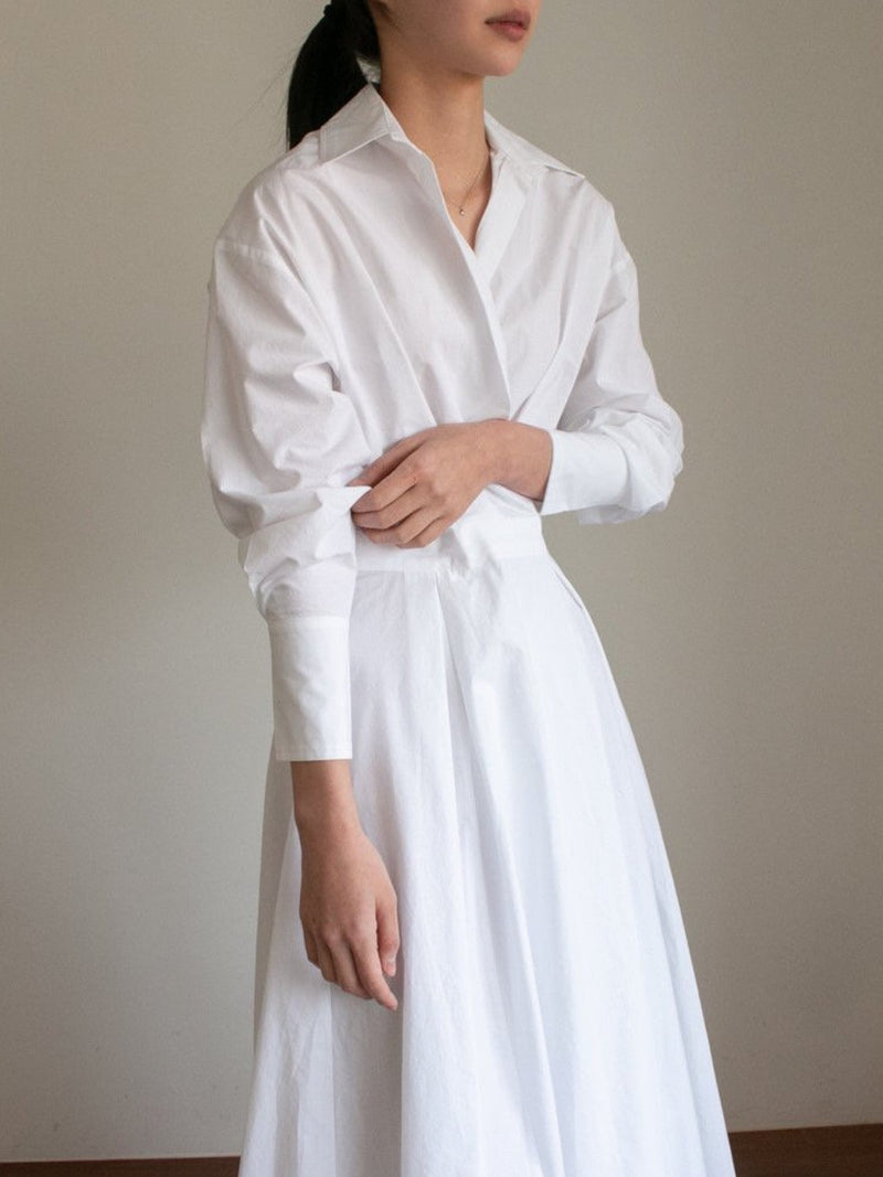 SHIRRING SHIRT DRESS