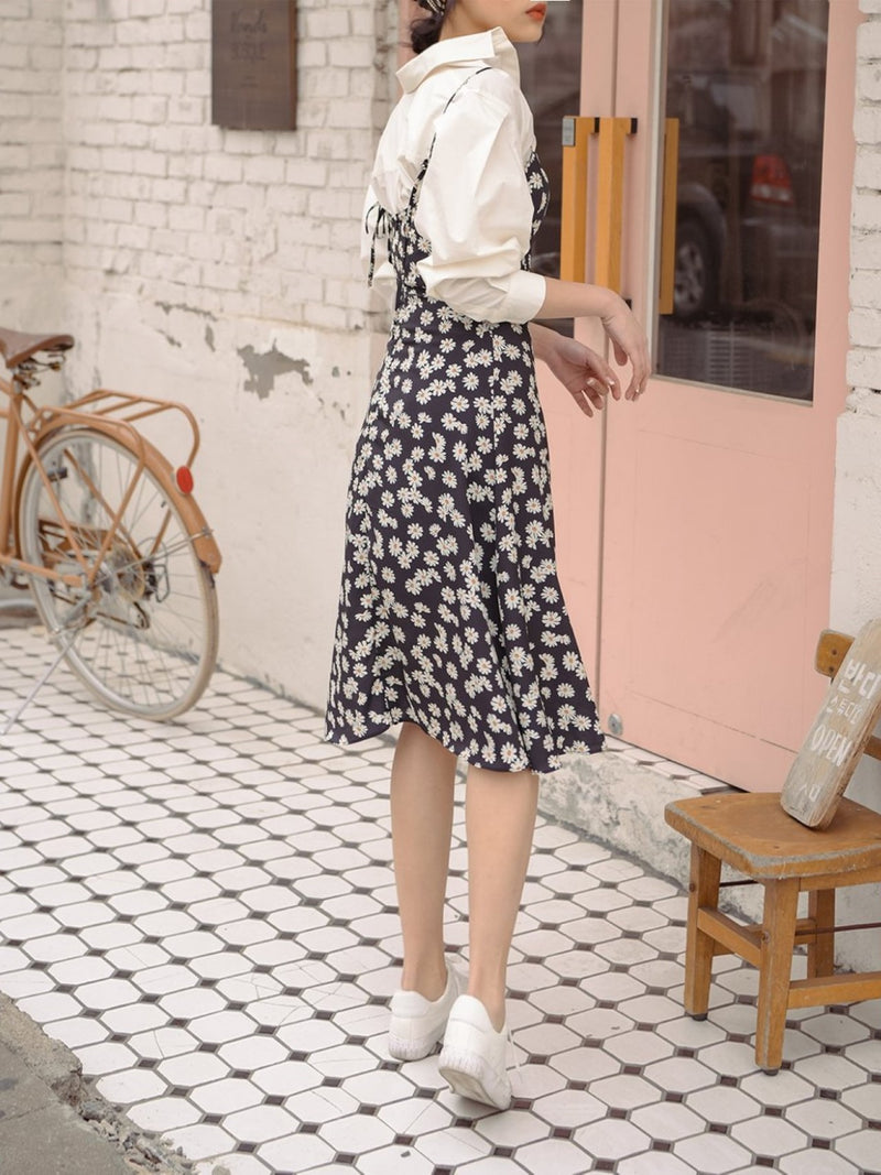 SHOESTRING STRAP FLORAL DRESS