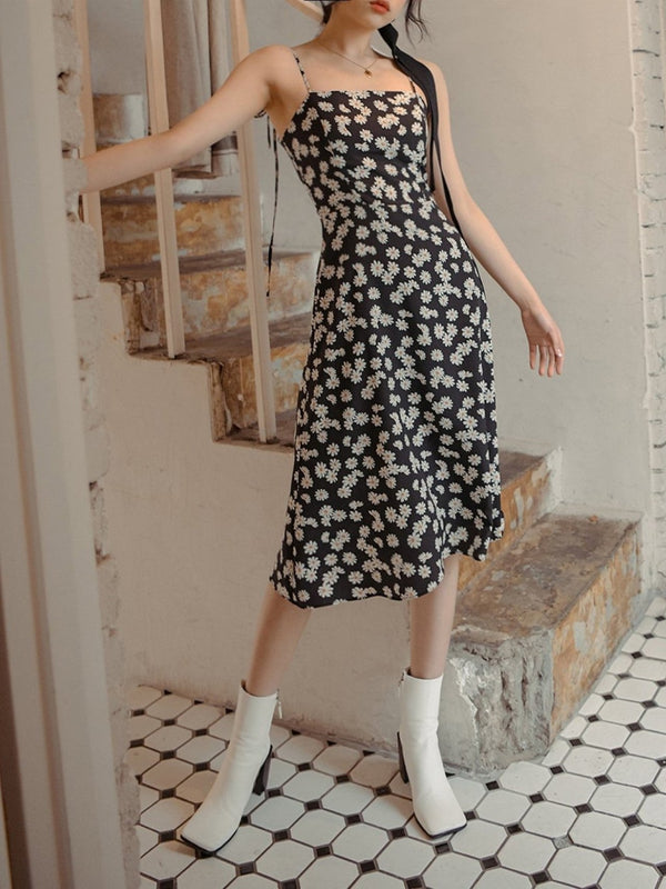 SHOESTRING STRAP FLORAL DRESS