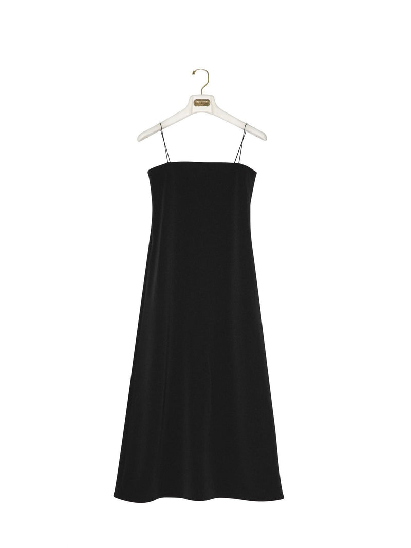 SHOULDER STRAP FLARED MAXI DRESS