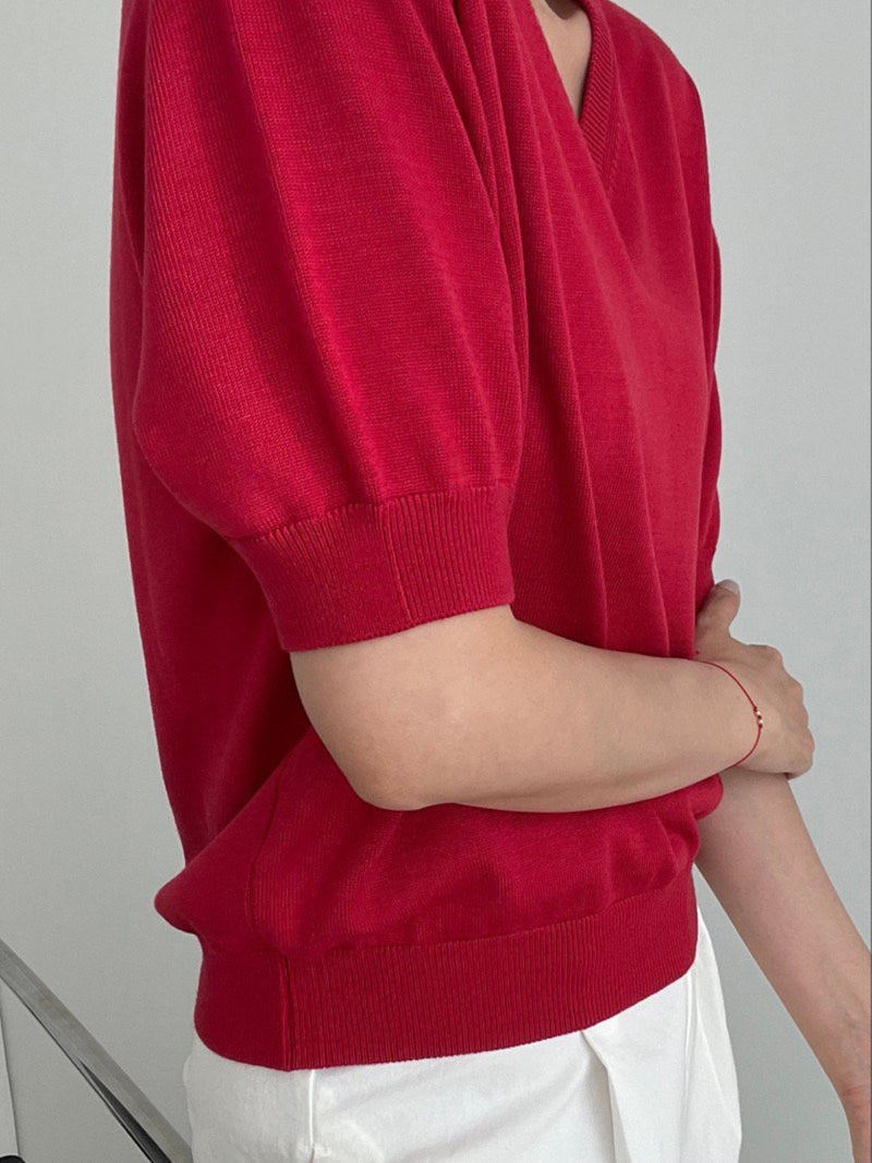 SILK BAMBOO V-NECK KNIT