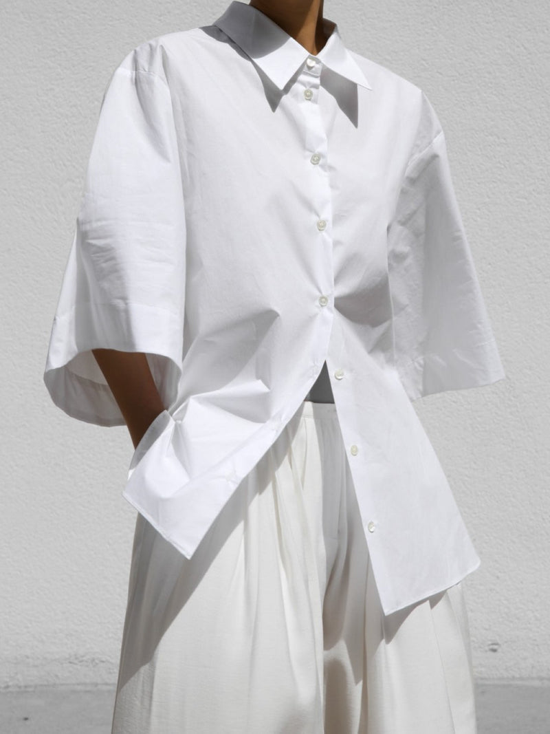SILKET COTTON HALF SLEEVE BUTTON DOWN SHIRT