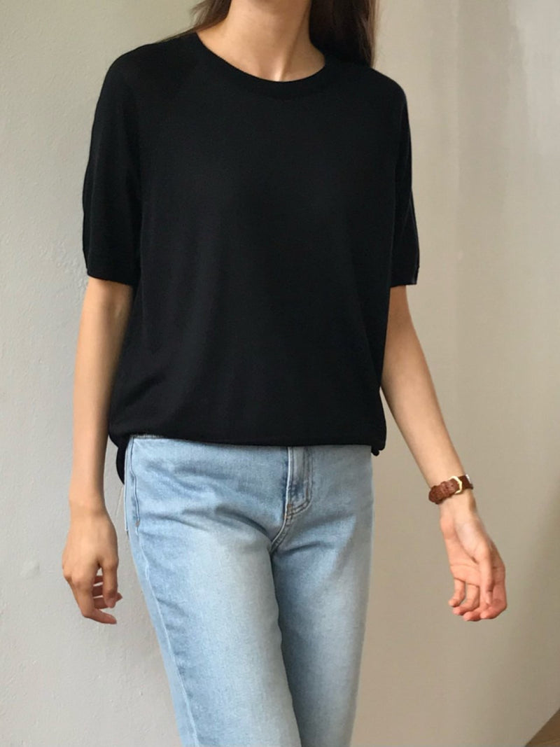 SILKWOOL ROUND NECK KNIT