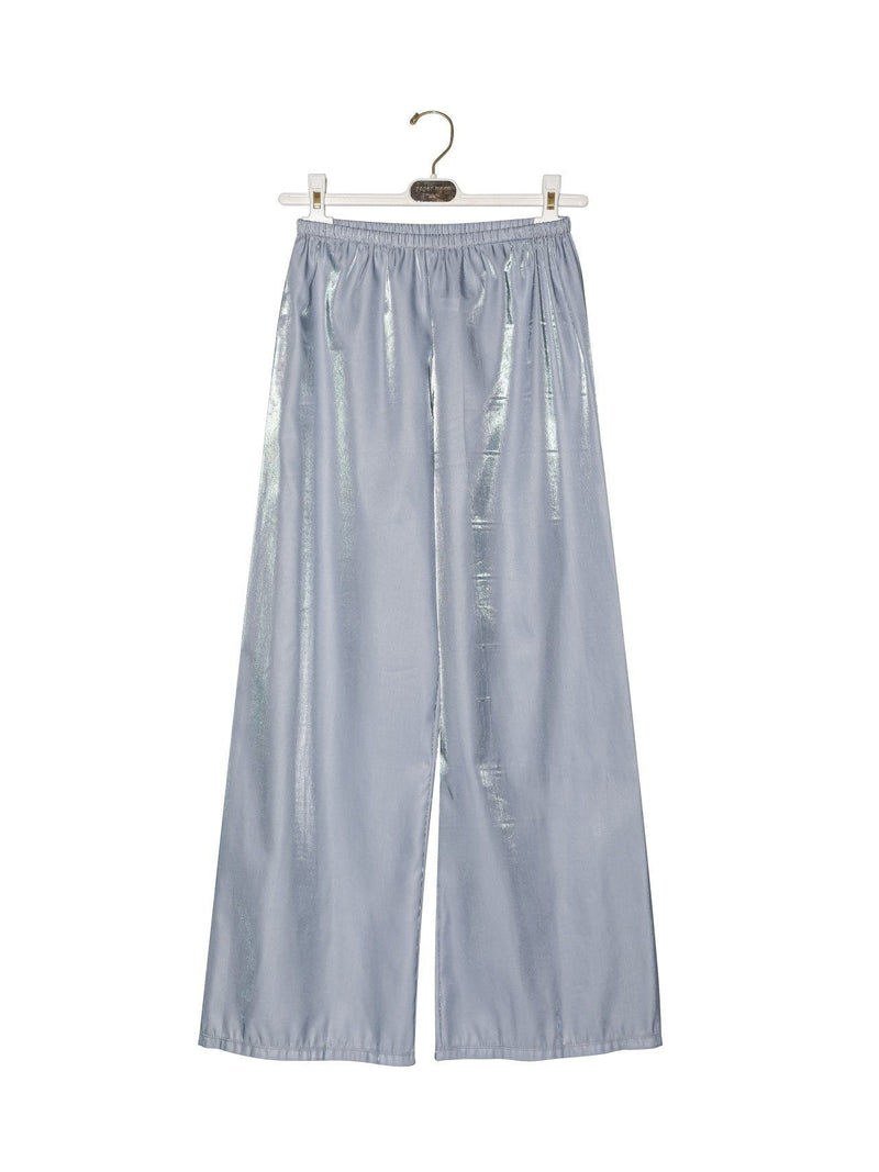 SILKY BANDED WIDE TROUSERS