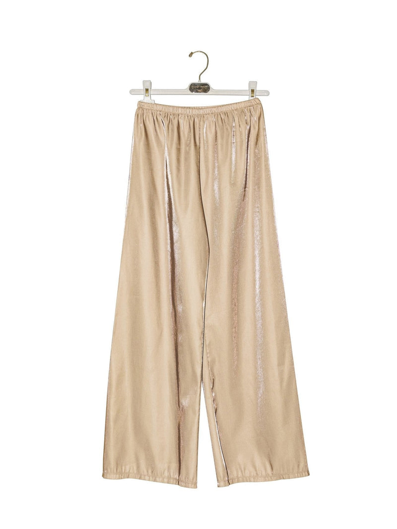 SILKY BANDED WIDE TROUSERS