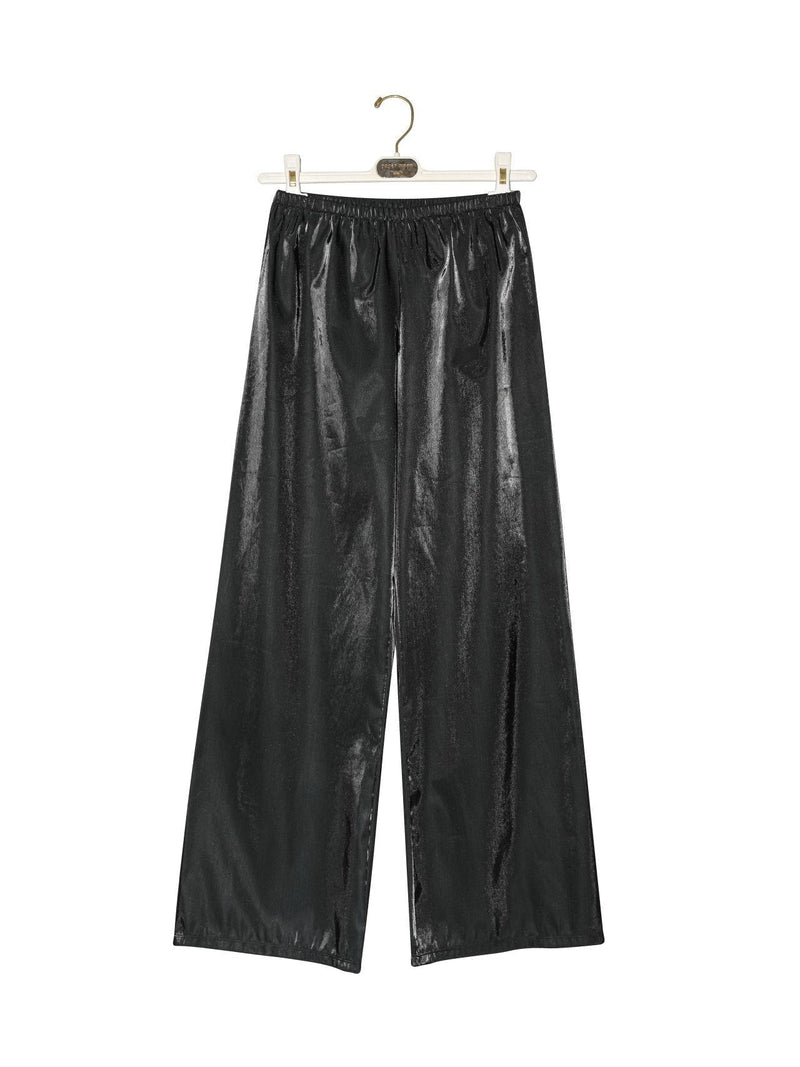 SILKY BANDED WIDE TROUSERS