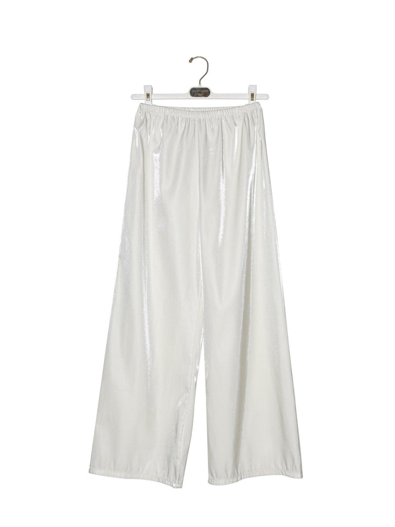 SILKY BANDED WIDE TROUSERS