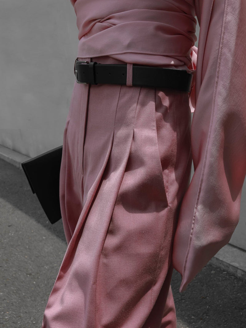 SILKY LONG SLEEVE WRAP BLOUSE
