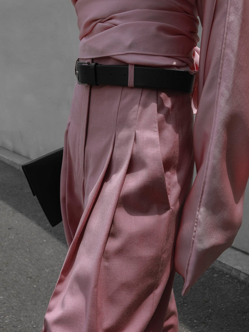 SILKY LONG SLEEVE WRAP BLOUSE