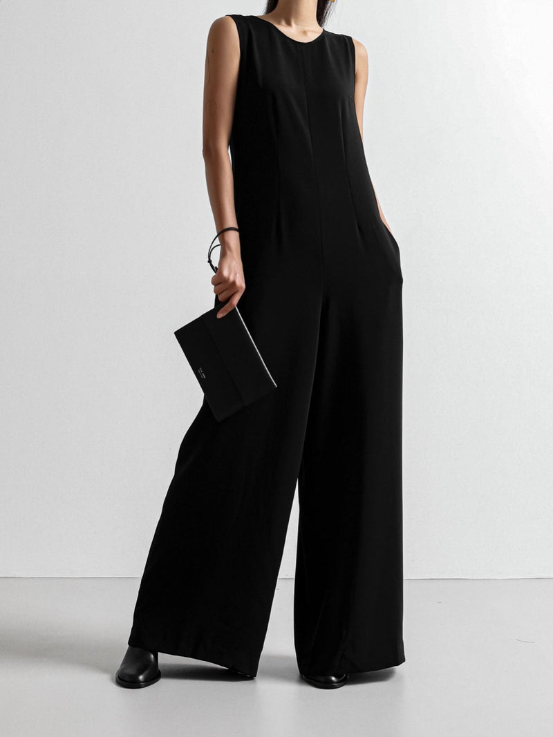 SLEEVELESS WIDE MAXI JUMPSUIT