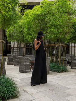 SLEEVELESS WIDE MAXI JUMPSUIT