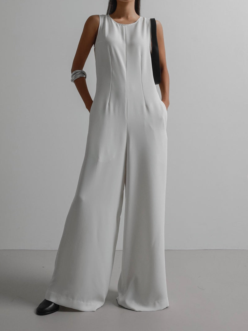 SLEEVELESS WIDE MAXI JUMPSUIT