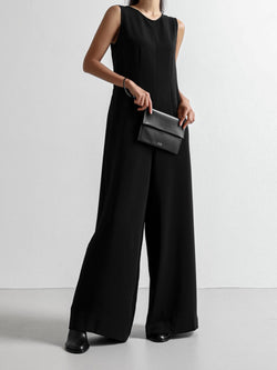 SLEEVELESS WIDE MAXI JUMPSUIT