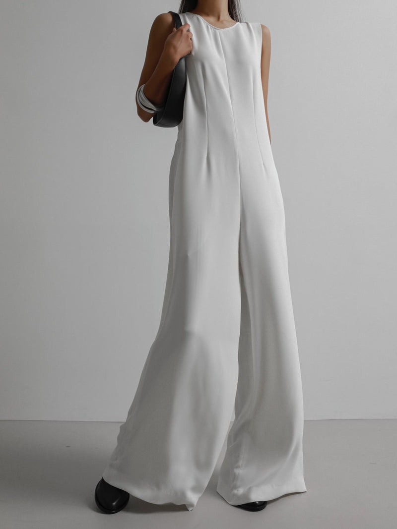 SLEEVELESS WIDE MAXI JUMPSUIT