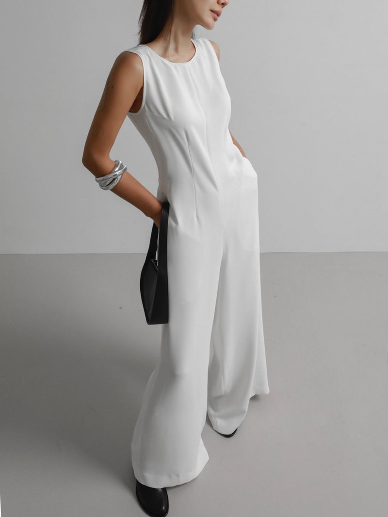 SLEEVELESS WIDE MAXI JUMPSUIT