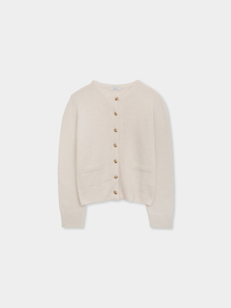 SOAP BUTTON ROUND NECK CARDIGAN