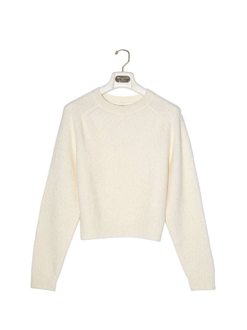 SOFT MOHAIR RAGLAN CROPPED KNIT