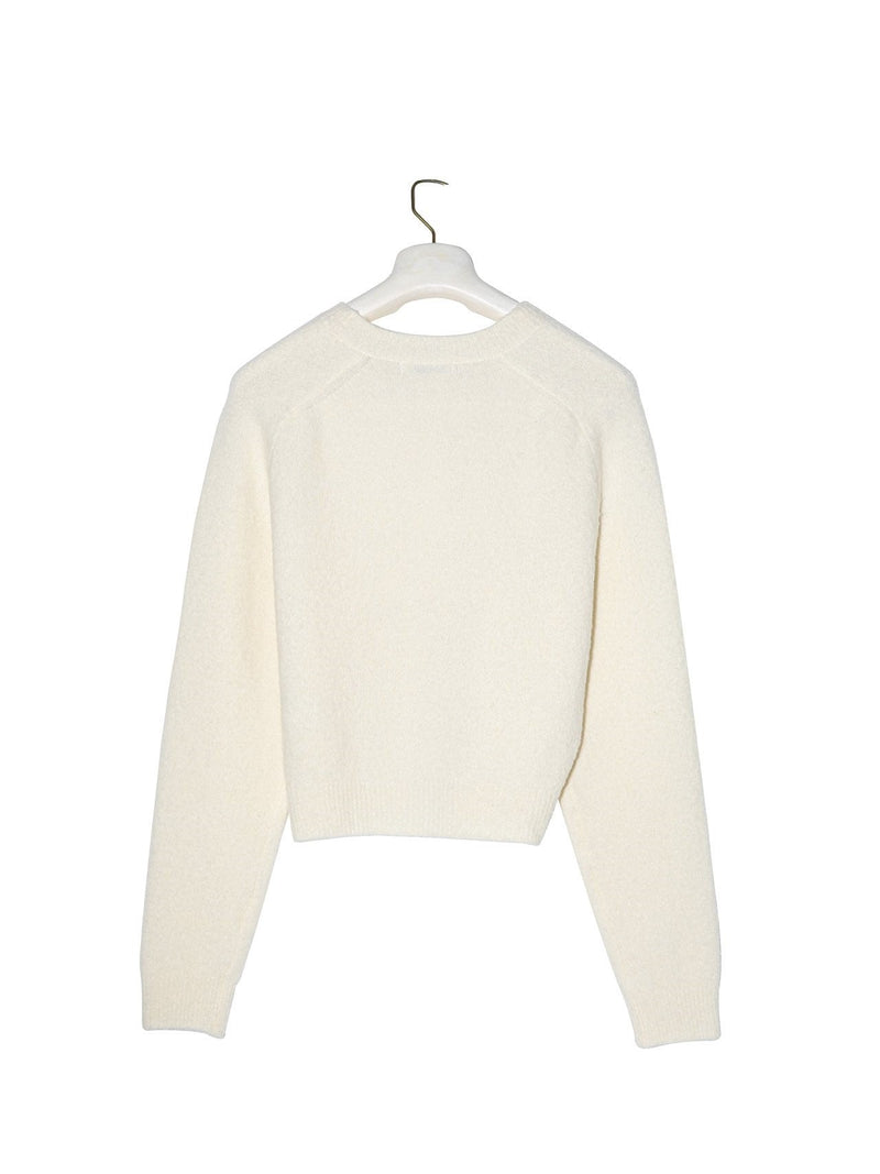 SOFT MOHAIR RAGLAN CROPPED KNIT