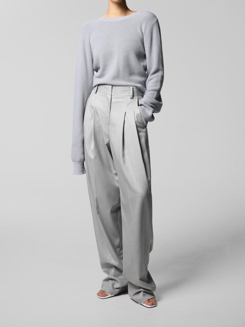 SOFT TOUCH PIN TUCK WIDE TROUSERS