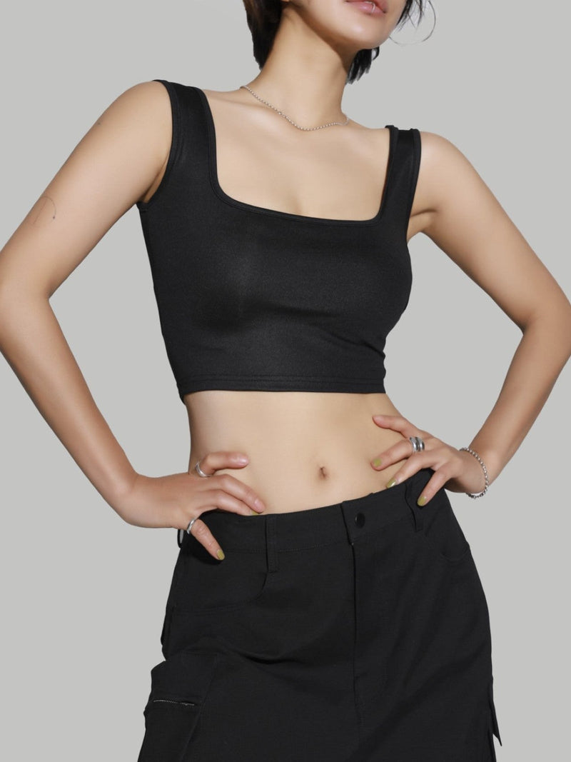 SQUARE NECK CROPPED TANK