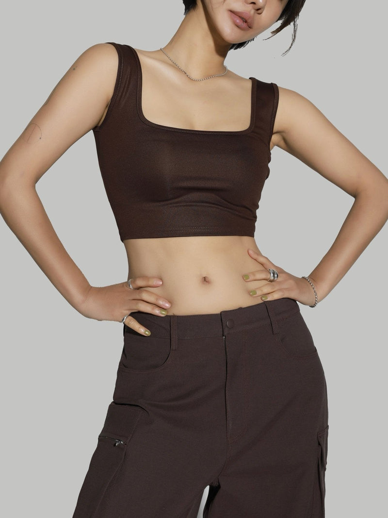 SQUARE NECK CROPPED TANK