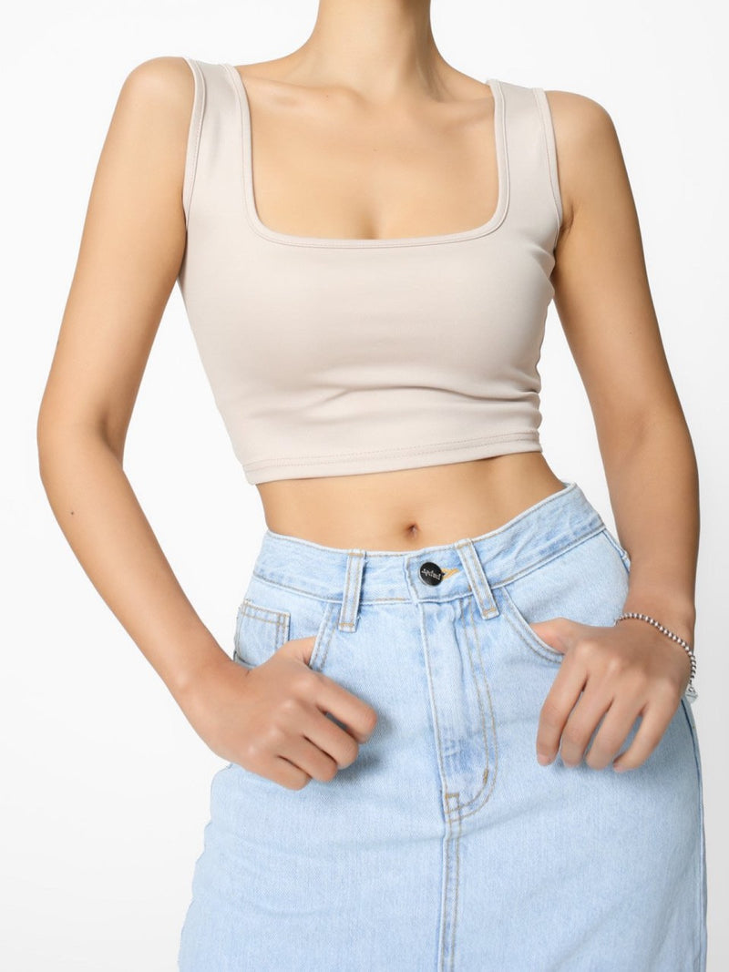 SQUARE NECK CROPPED TANK