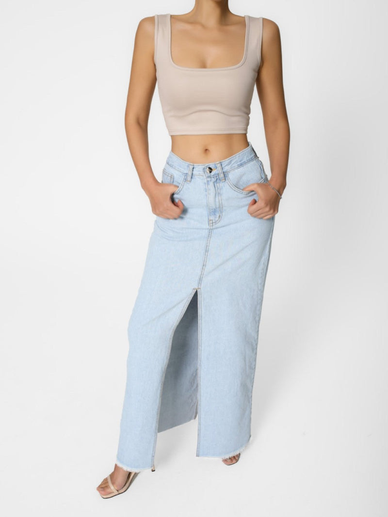 SQUARE NECK CROPPED TANK
