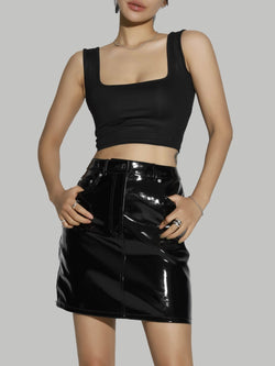 SQUARE NECK CROPPED TANK