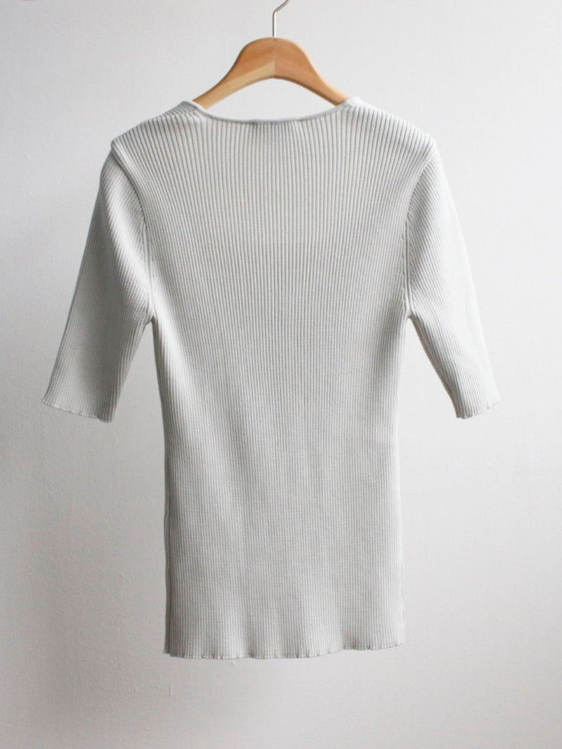 SQUARE NECK HALF SLEEVE KNIT