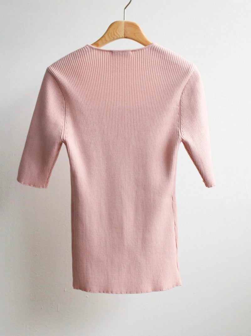 SQUARE NECK HALF SLEEVE KNIT