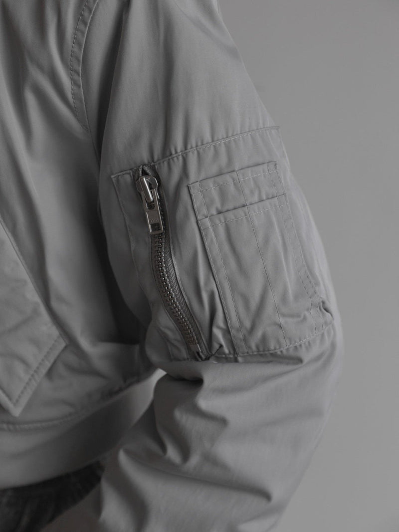 SQUARE SHOULDER CROPPED BOMBER JACKET