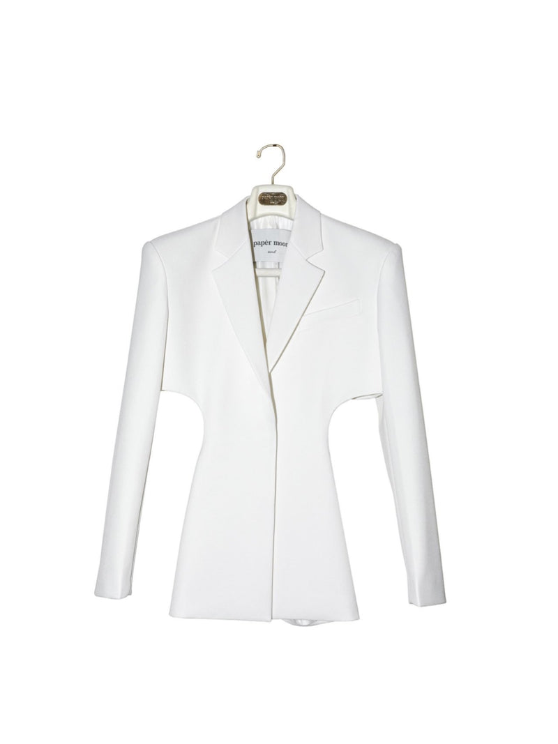 SQUARE SHOULDER CUT OUT WAIST BLAZER