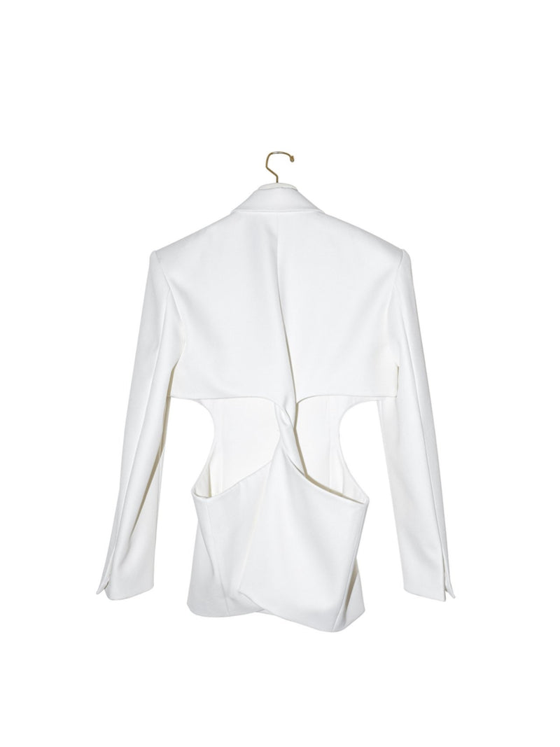 SQUARE SHOULDER CUT OUT WAIST BLAZER