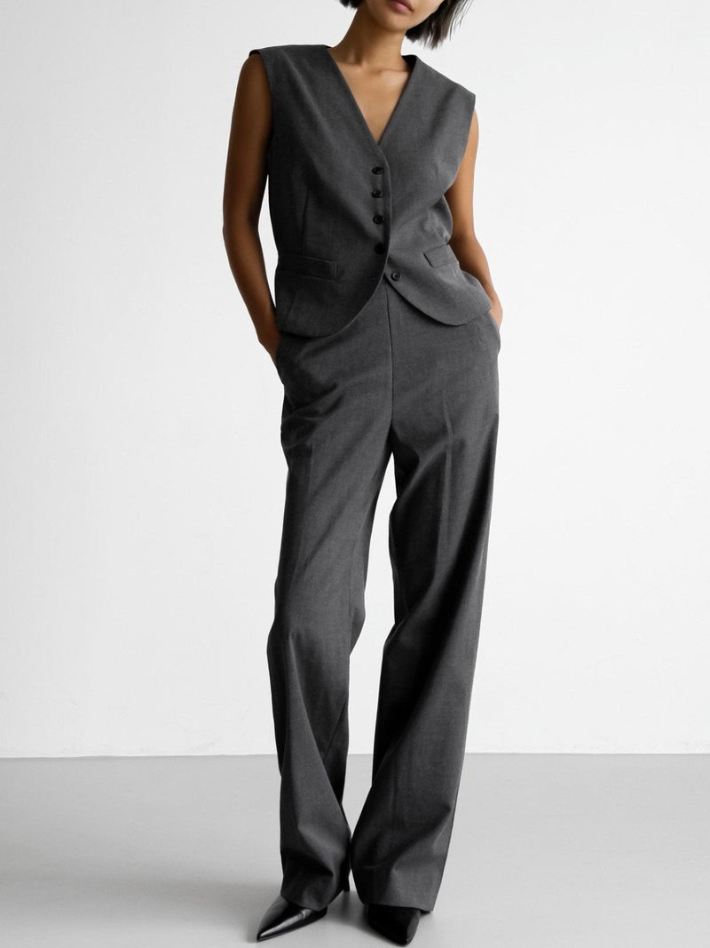 STRAIGHT FIT TAILORED TROUSERS