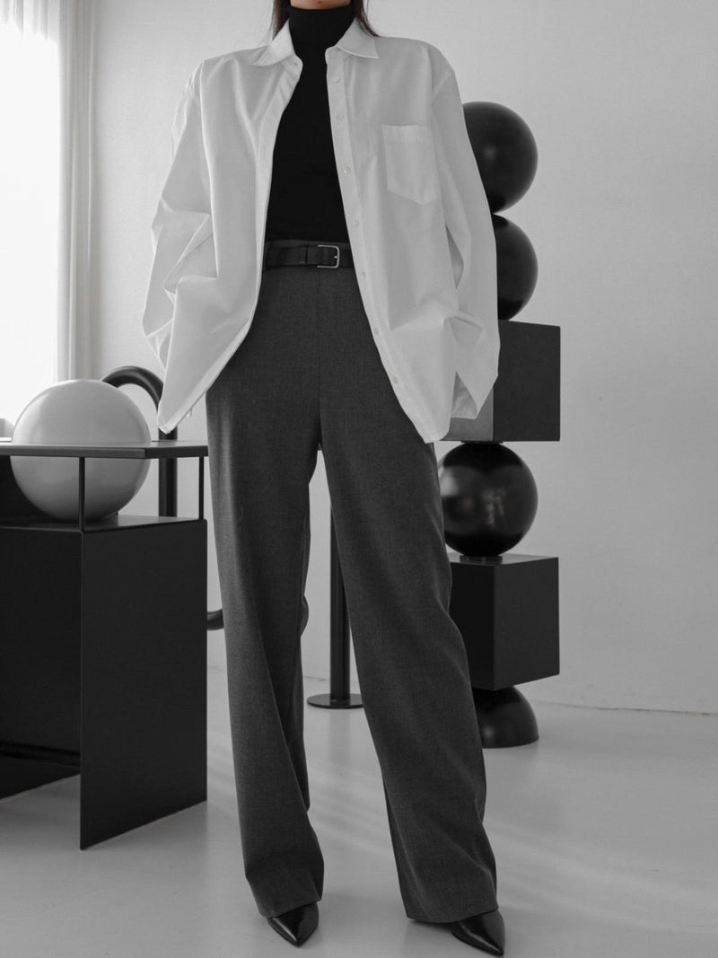 STRAIGHT FIT TAILORED TROUSERS