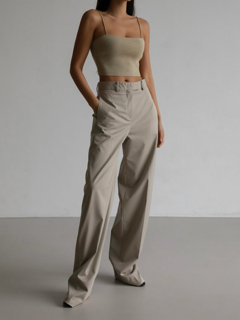 STRAIGHT FIT TAILORED TROUSERS
