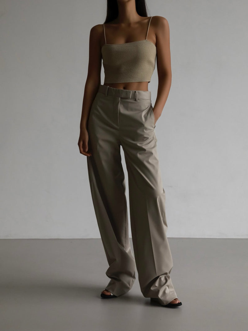STRAIGHT FIT TAILORED TROUSERS