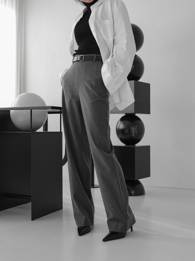 STRAIGHT FIT TAILORED TROUSERS